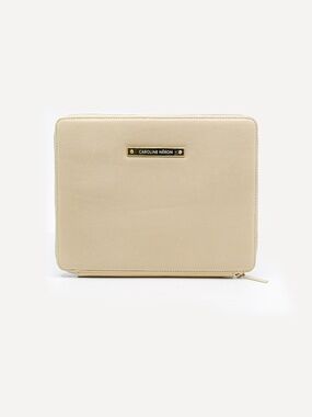 CAROLINE NÉRON Rectangular Zip Around Leather Tech Pouch/Tablet Sleeve